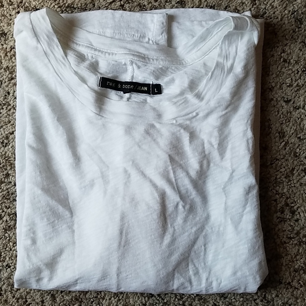 Rag & Bone white burnout crop t shirt large